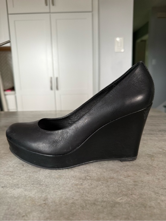 Aldo Shoes - Aldo Black Leather Platform Wedge Heels